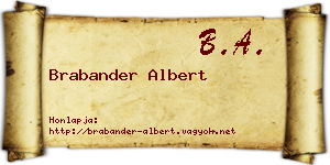 Brabander Albert névjegykártya