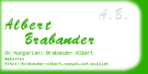 albert brabander business card